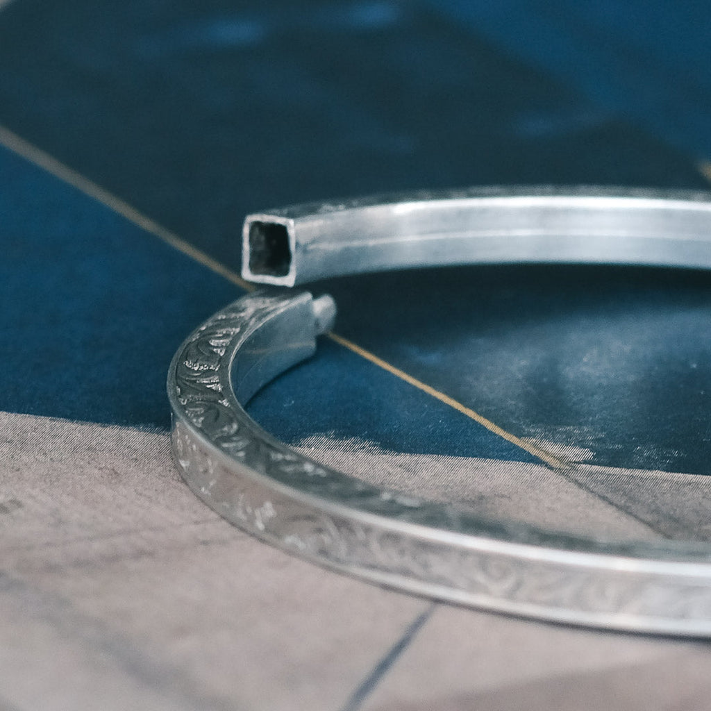 1920s Acanthus Silver Bangle - Lost Owl Jewelry