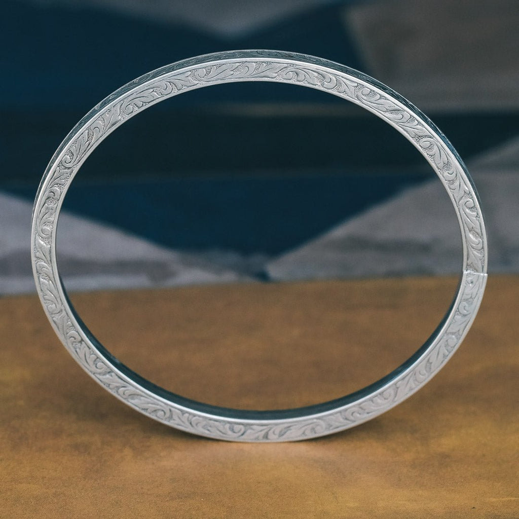 1920s Acanthus Silver Bangle - Lost Owl Jewelry