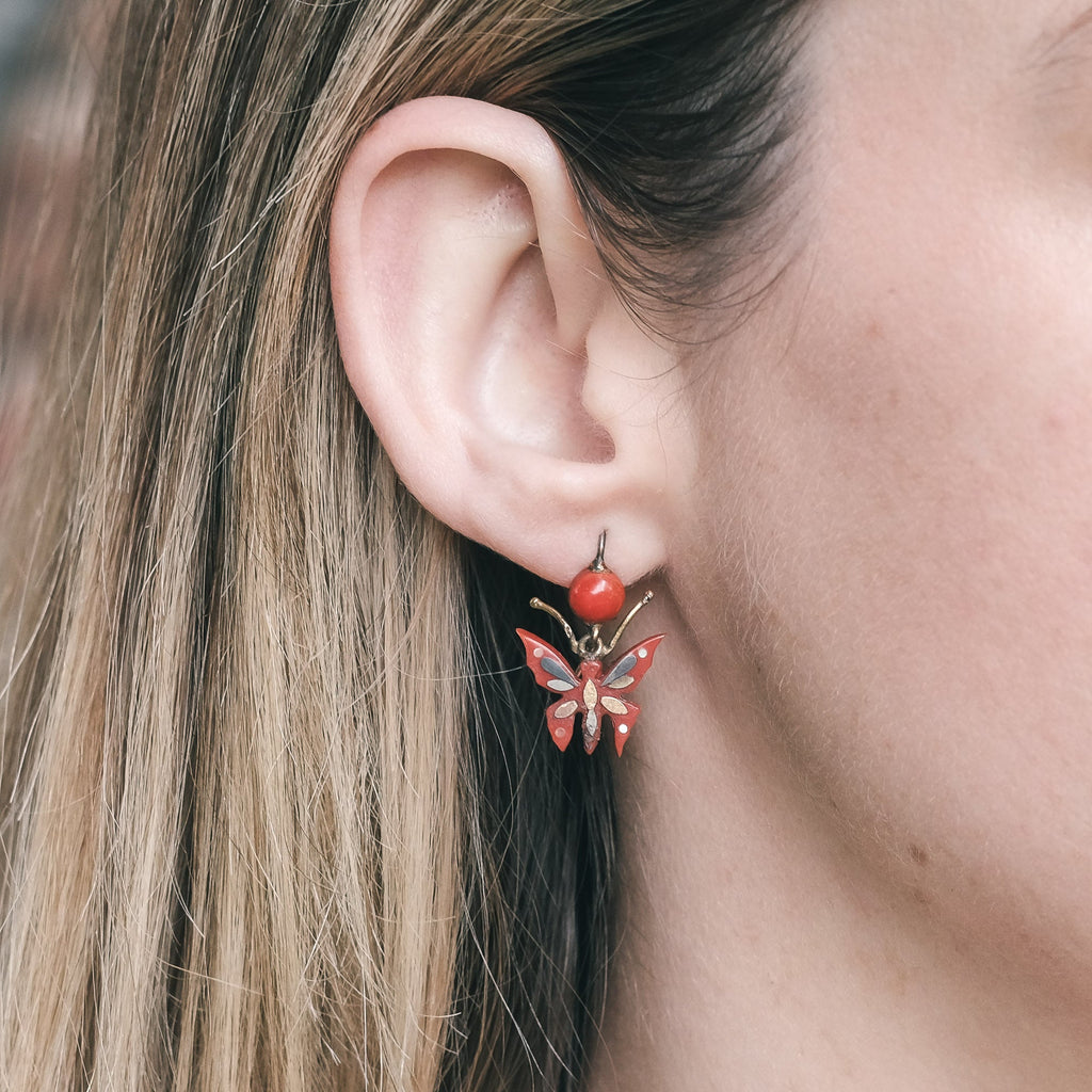 1920s Bakelite Butterfly Earrings - Lost Owl Jewelry
