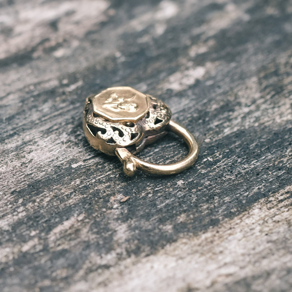 1920s "Cupid" Openwork Heart Padlock - Lost Owl Jewelry