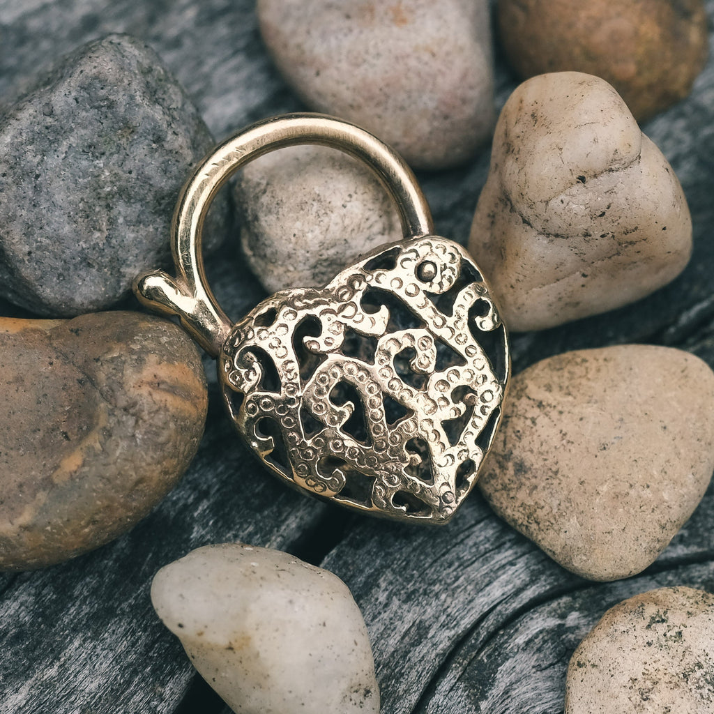 1920s "Cupid" Openwork Heart Padlock - Lost Owl Jewelry
