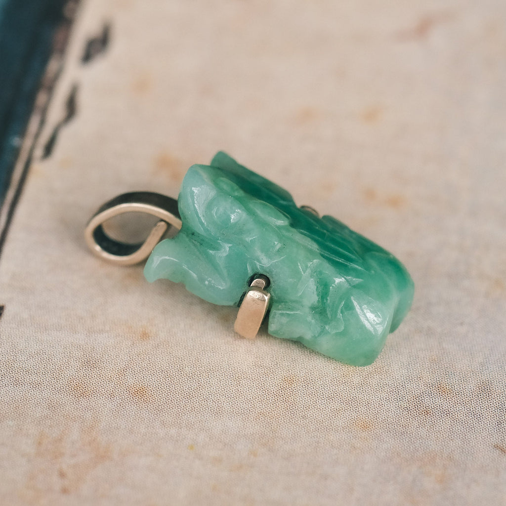1920s Jade Frog Amulet - Lost Owl Jewelry