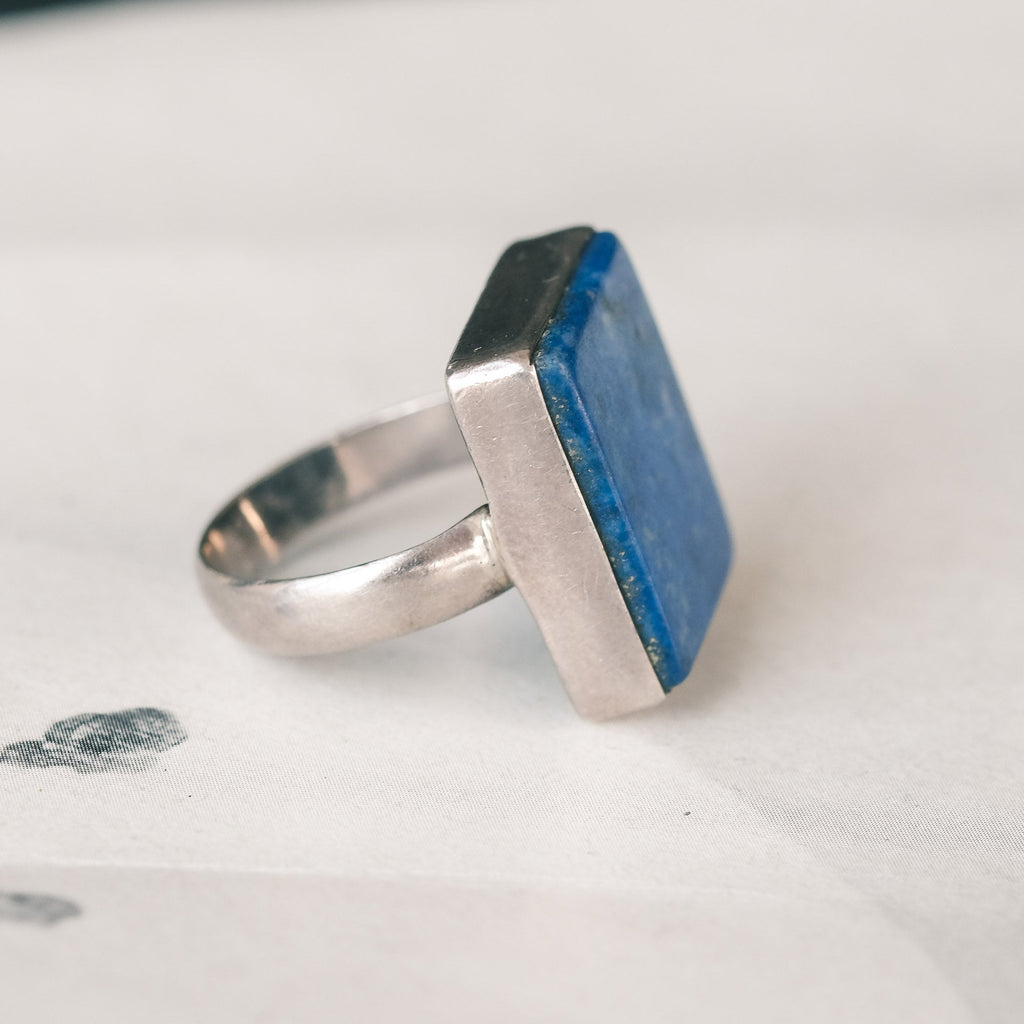 1920s Lapis Lazuli Signet Ring - Lost Owl Jewelry