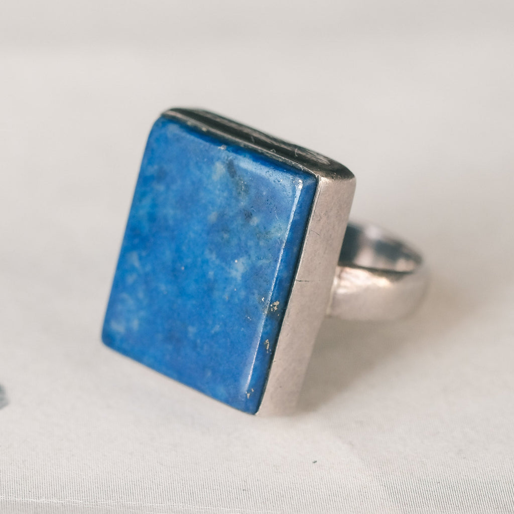 1920s Lapis Lazuli Signet Ring - Lost Owl Jewelry
