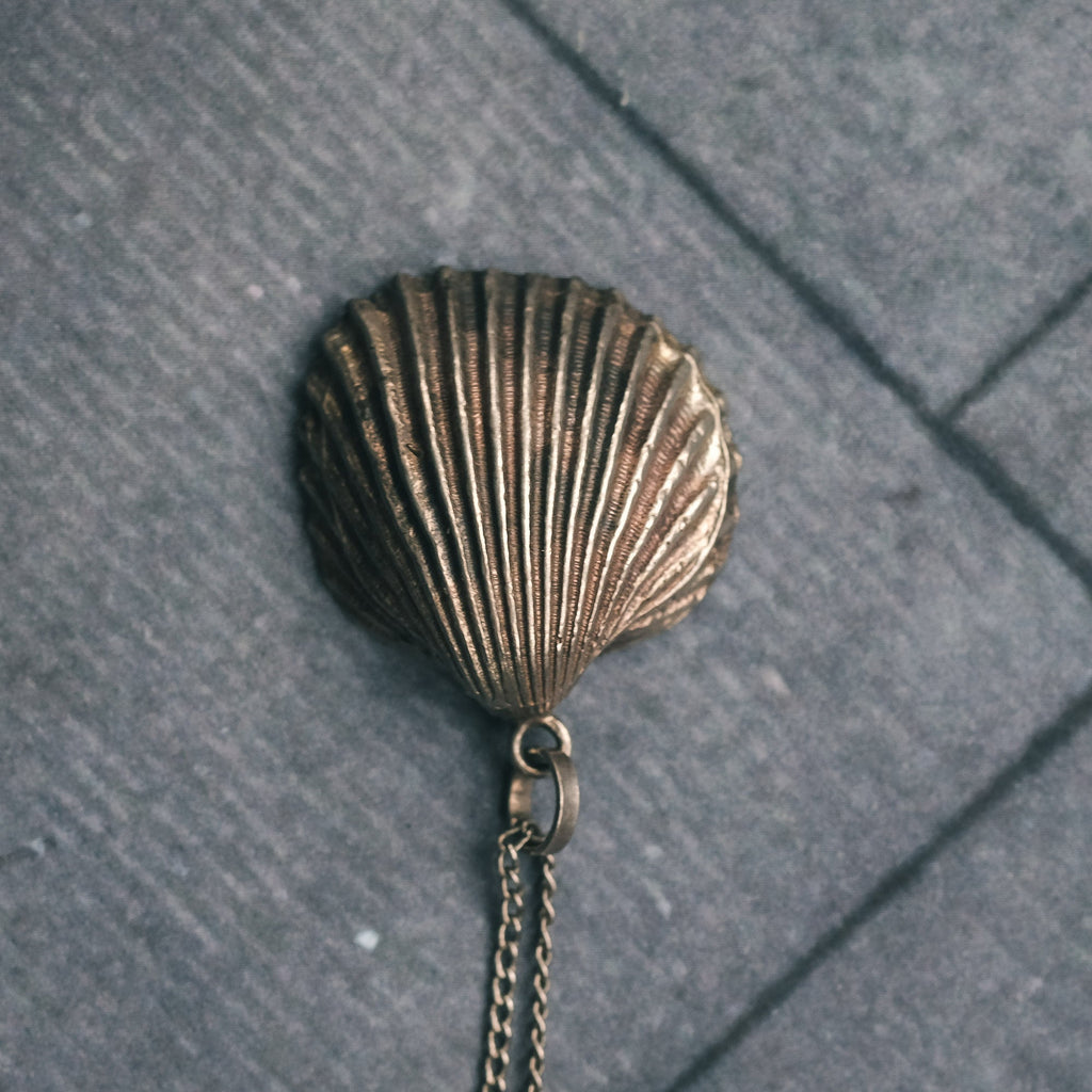 1920s Silver Shell Pendant - Lost Owl Jewelry