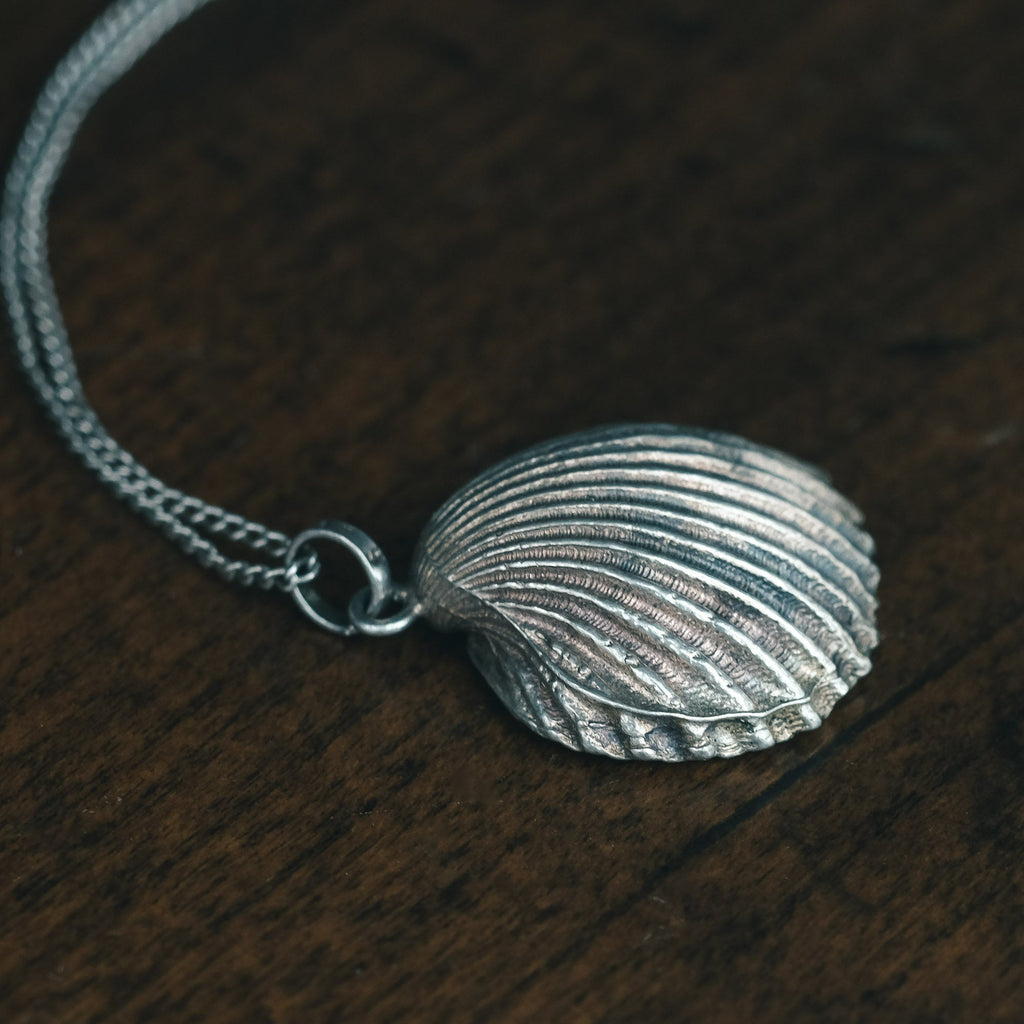 1920s Silver Shell Pendant - Lost Owl Jewelry