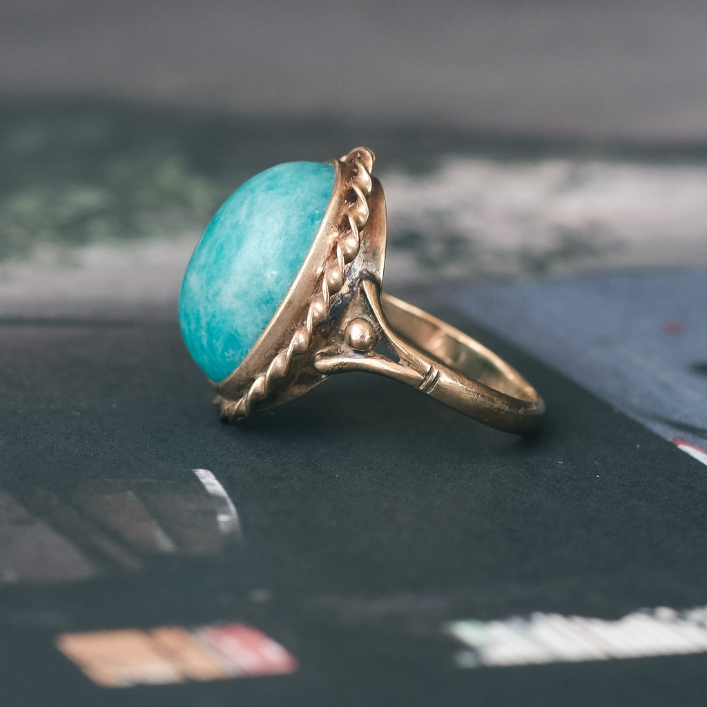 1930s Chrysocolla Ring - Lost Owl Jewelry