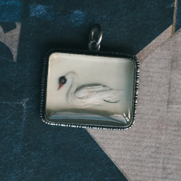 1930s Feather Swan Pendant - Lost Owl Jewelry