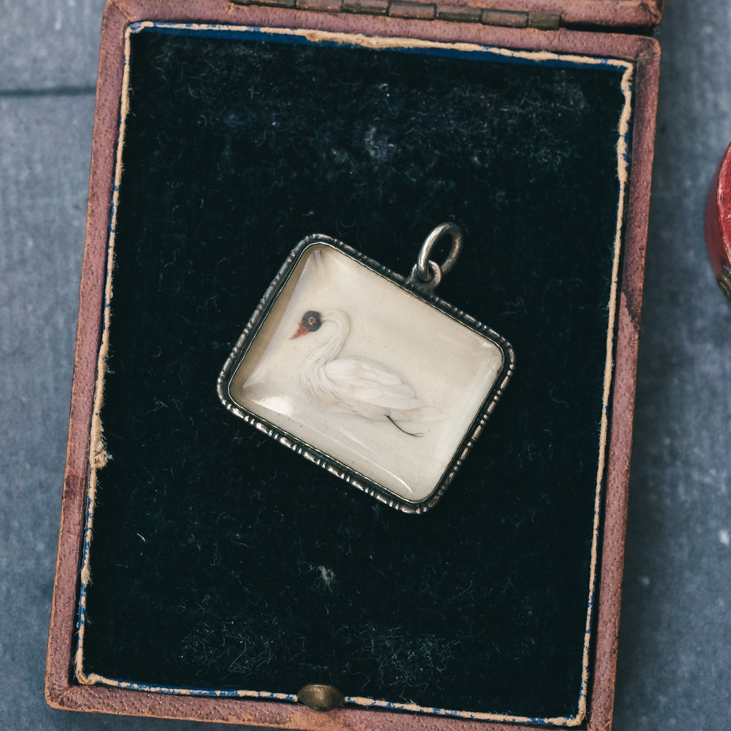 1930s Feather Swan Pendant - Lost Owl Jewelry