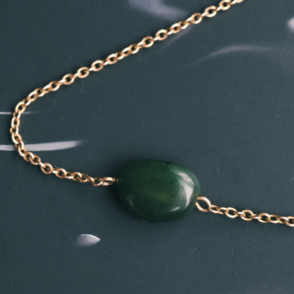 1930s Jade Guard Chain - Lost Owl Jewelry