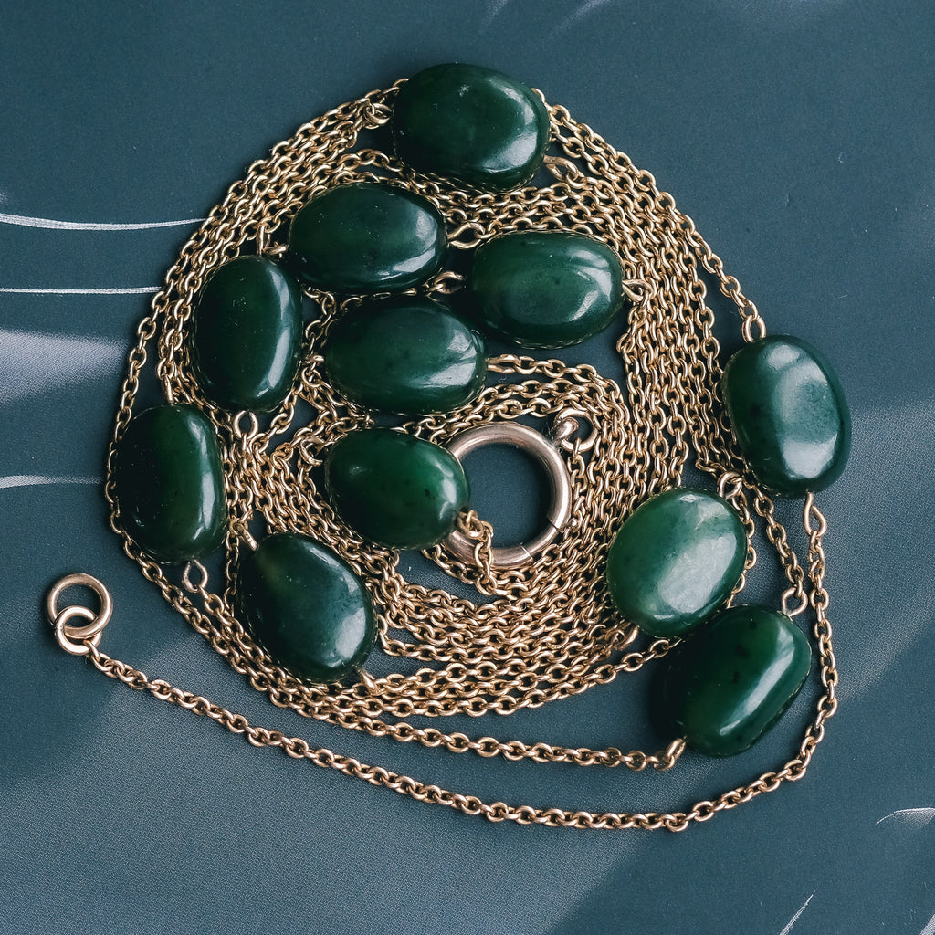 1930s Jade Guard Chain – Lost Owl Jewelry