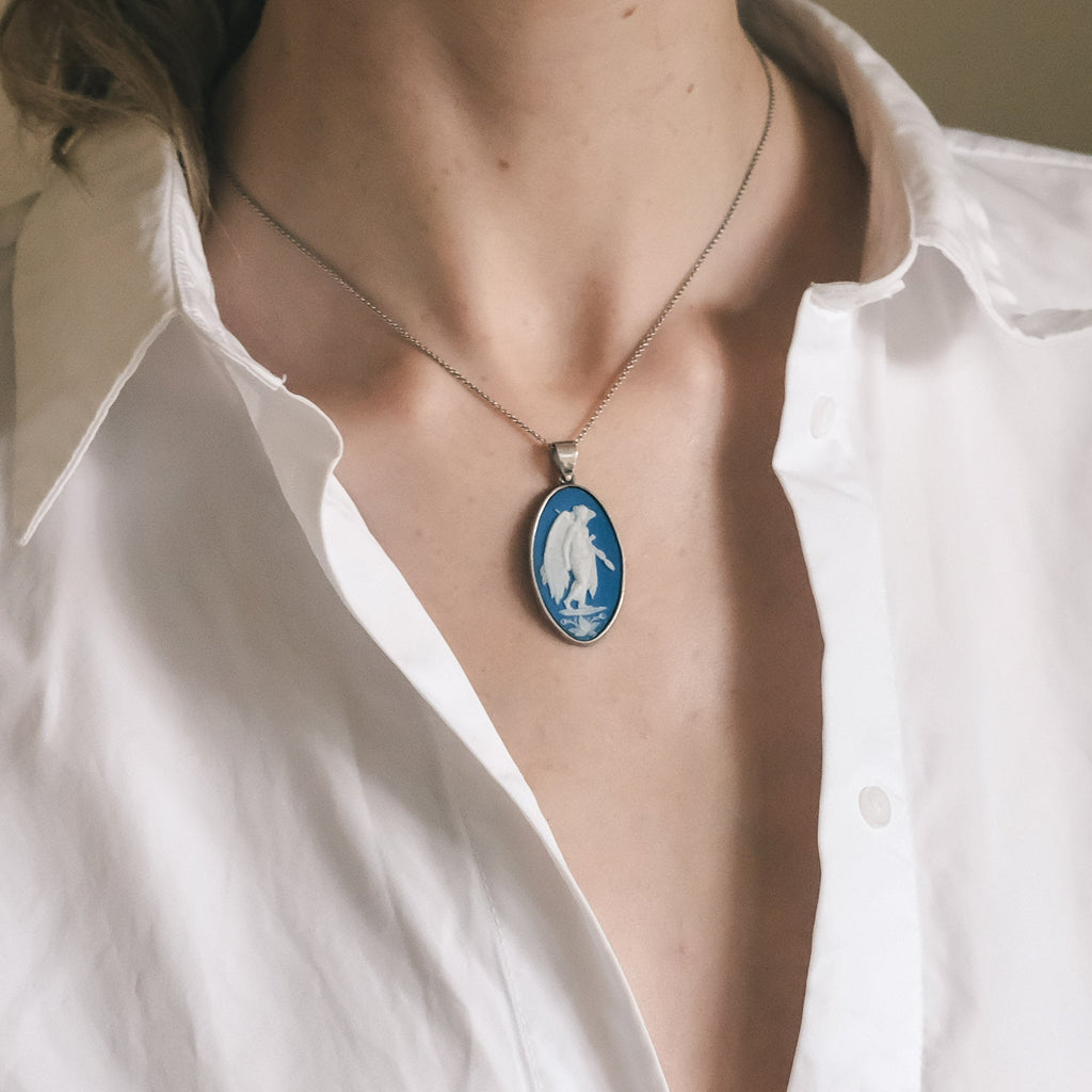 1930s Nike Jasperware Pendant - Lost Owl Jewelry