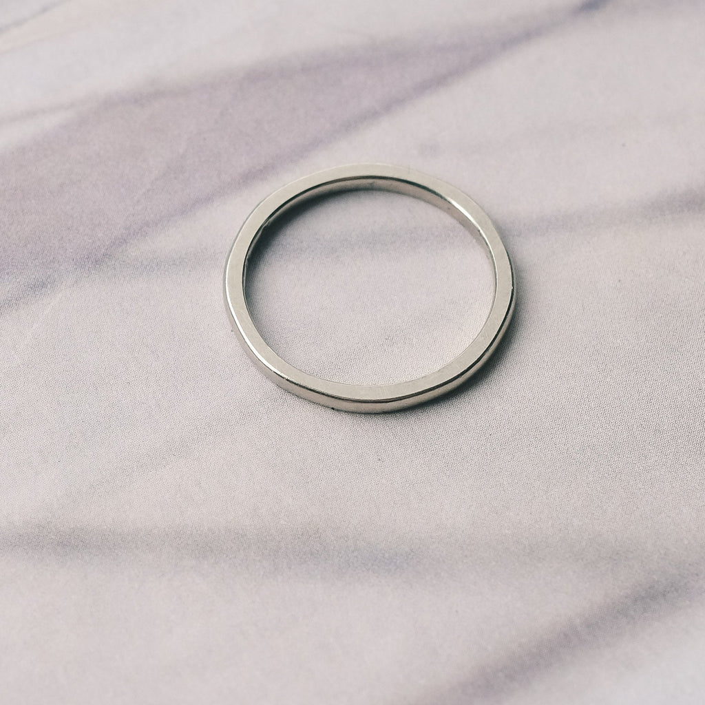 1930s White Gold Band - Lost Owl Jewelry