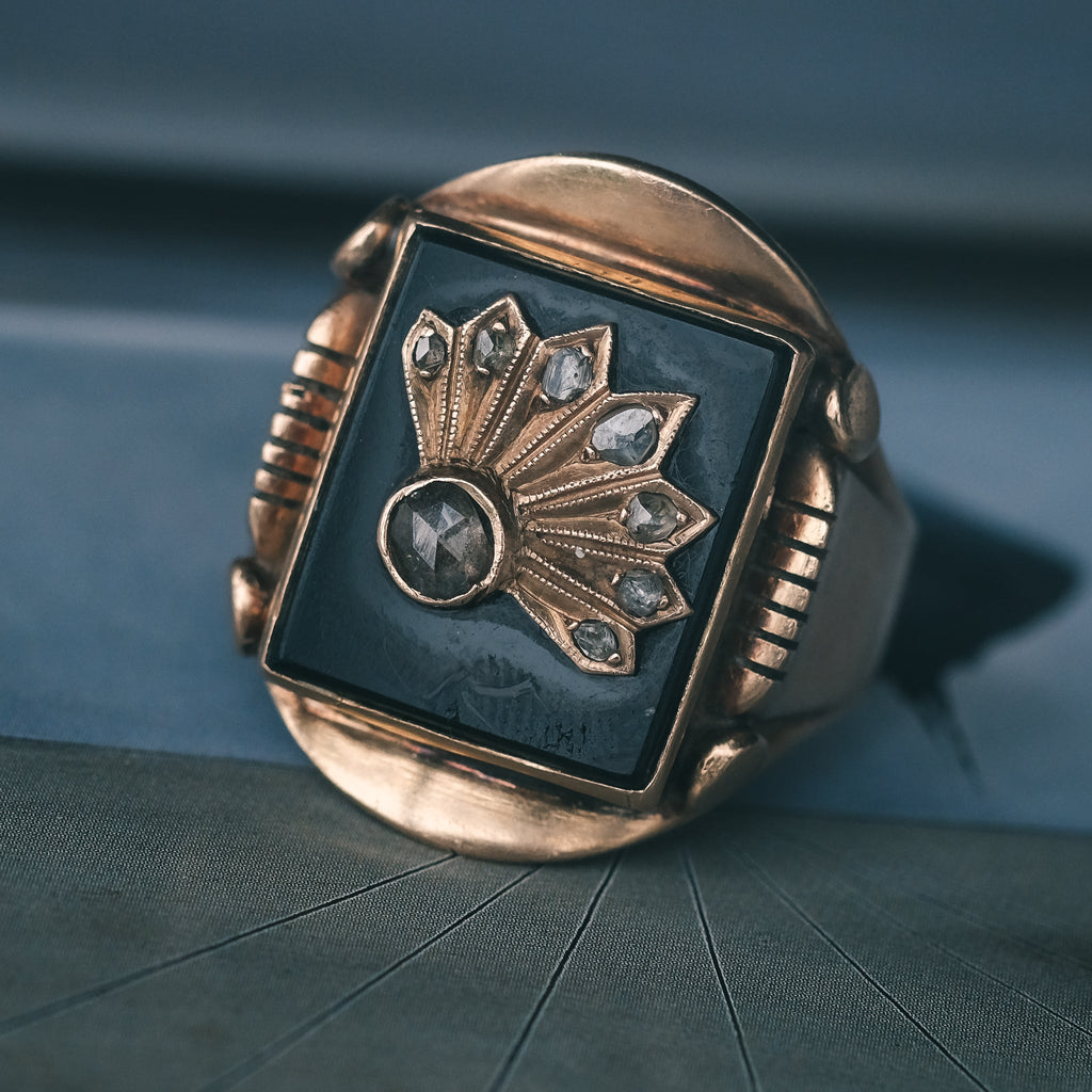 1940s 'Meteorite' Tank Ring - Lost Owl Jewelry