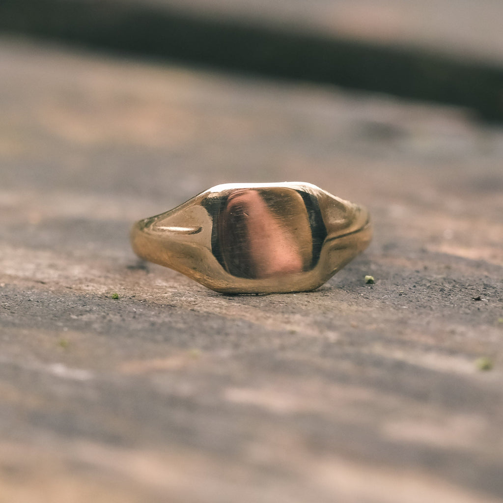 1950 Small Rectangle Signet Ring - Lost Owl Jewelry