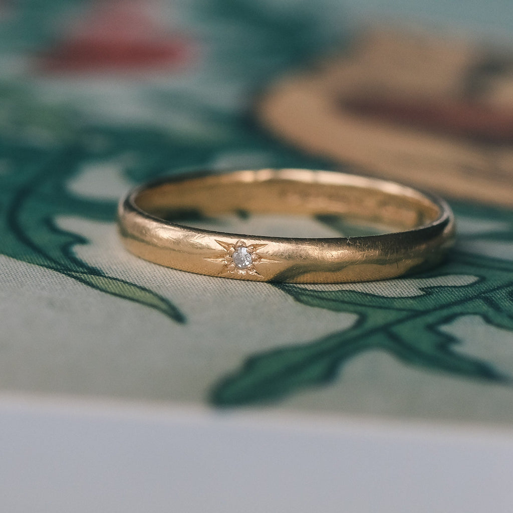 1952 22ct Gold Star Band - Lost Owl Jewelry