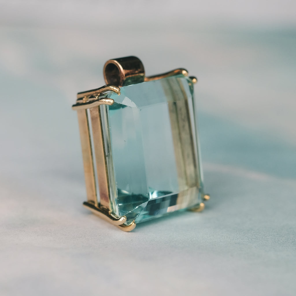 1960s Aquamarine Pendant - Lost Owl Jewelry
