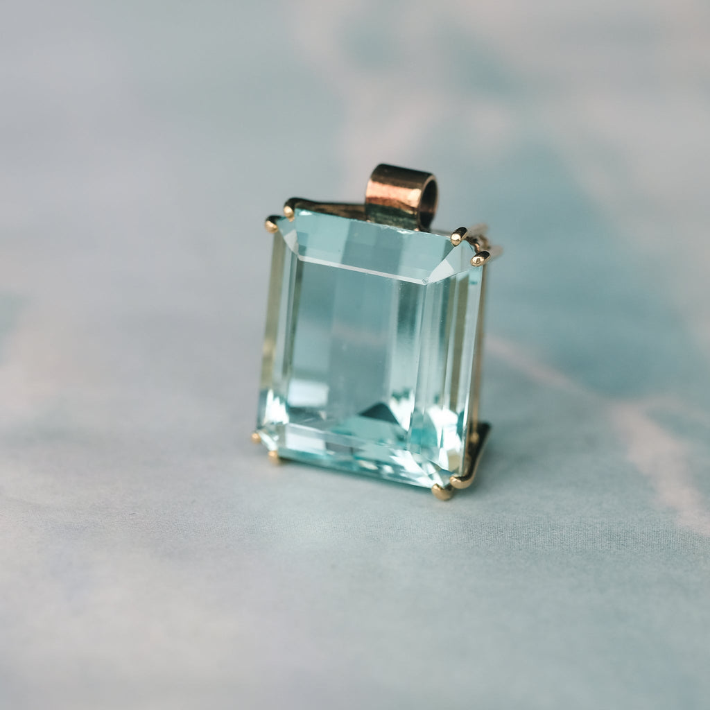 1960s Aquamarine Pendant - Lost Owl Jewelry