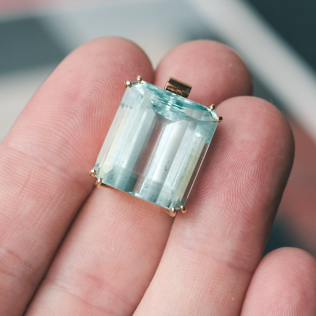 1960s Aquamarine Pendant - Lost Owl Jewelry