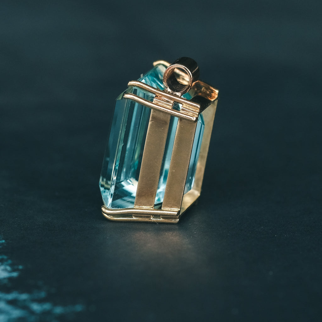 1960s Aquamarine Pendant - Lost Owl Jewelry