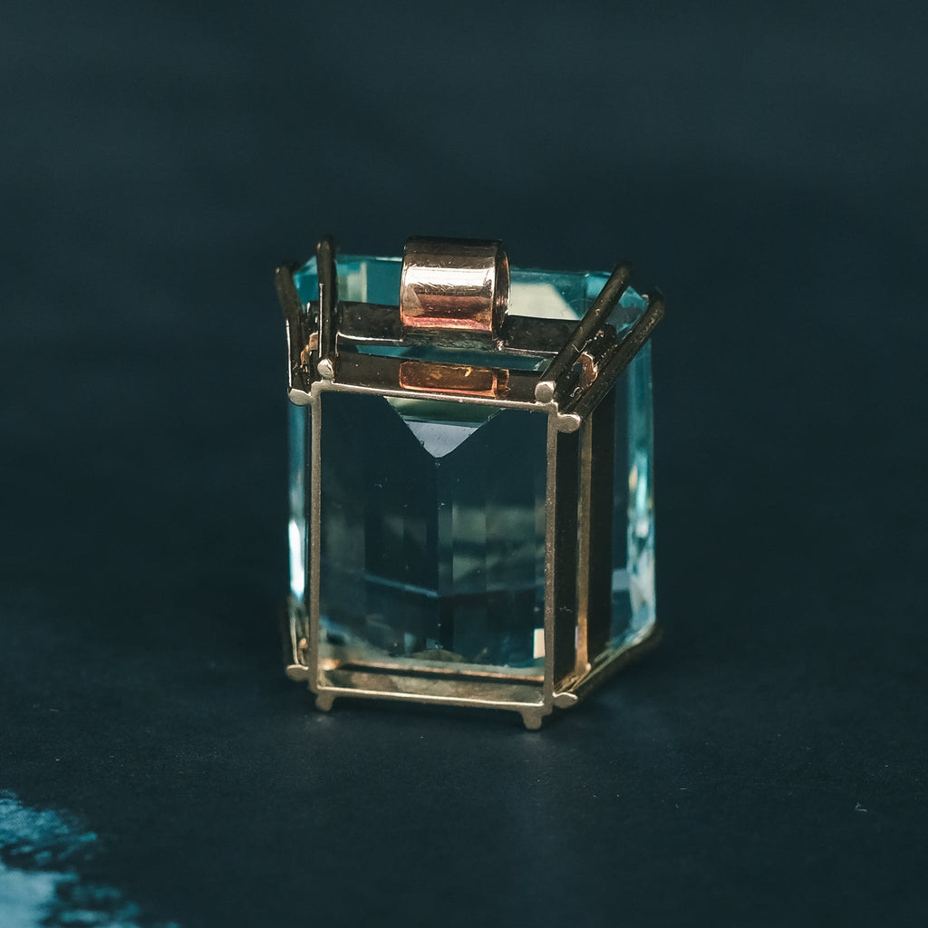 1960s Aquamarine Pendant - Lost Owl Jewelry