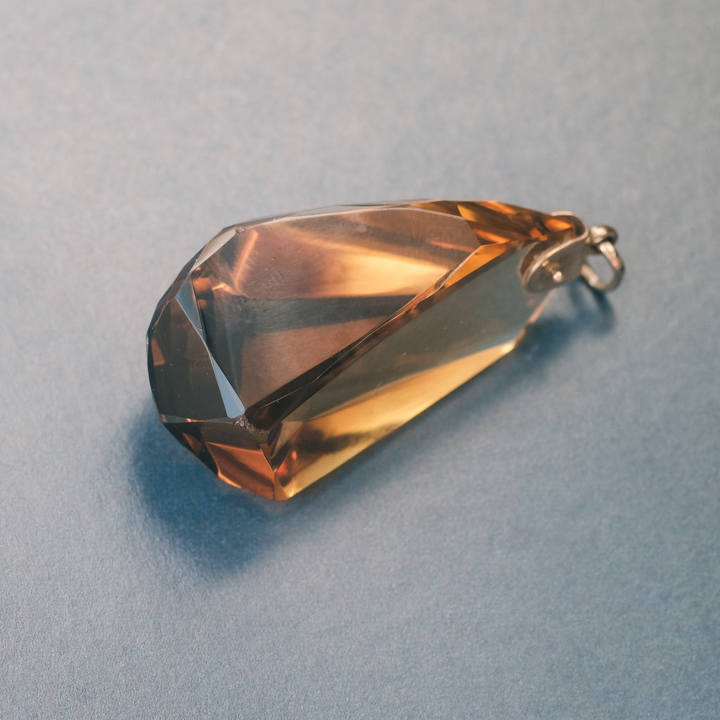 1960s Asymmetrical Citrine Pendant - Lost Owl Jewelry