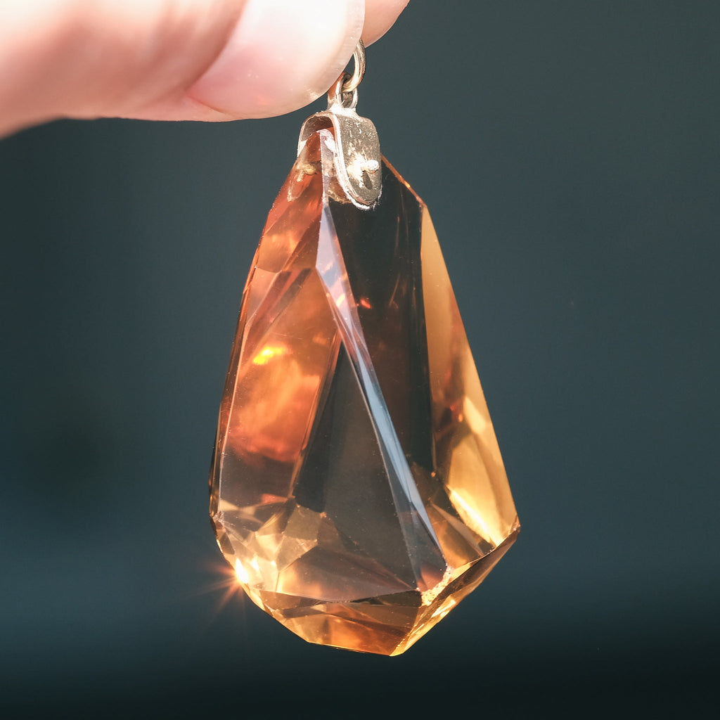 1960s Asymmetrical Citrine Pendant - Lost Owl Jewelry