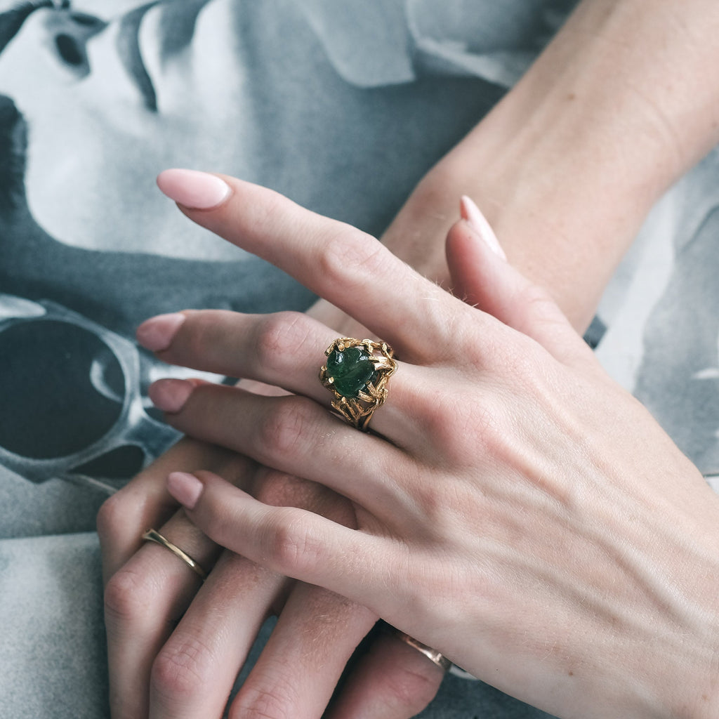 1960s Tourmaline Nest Ring - Lost Owl Jewelry