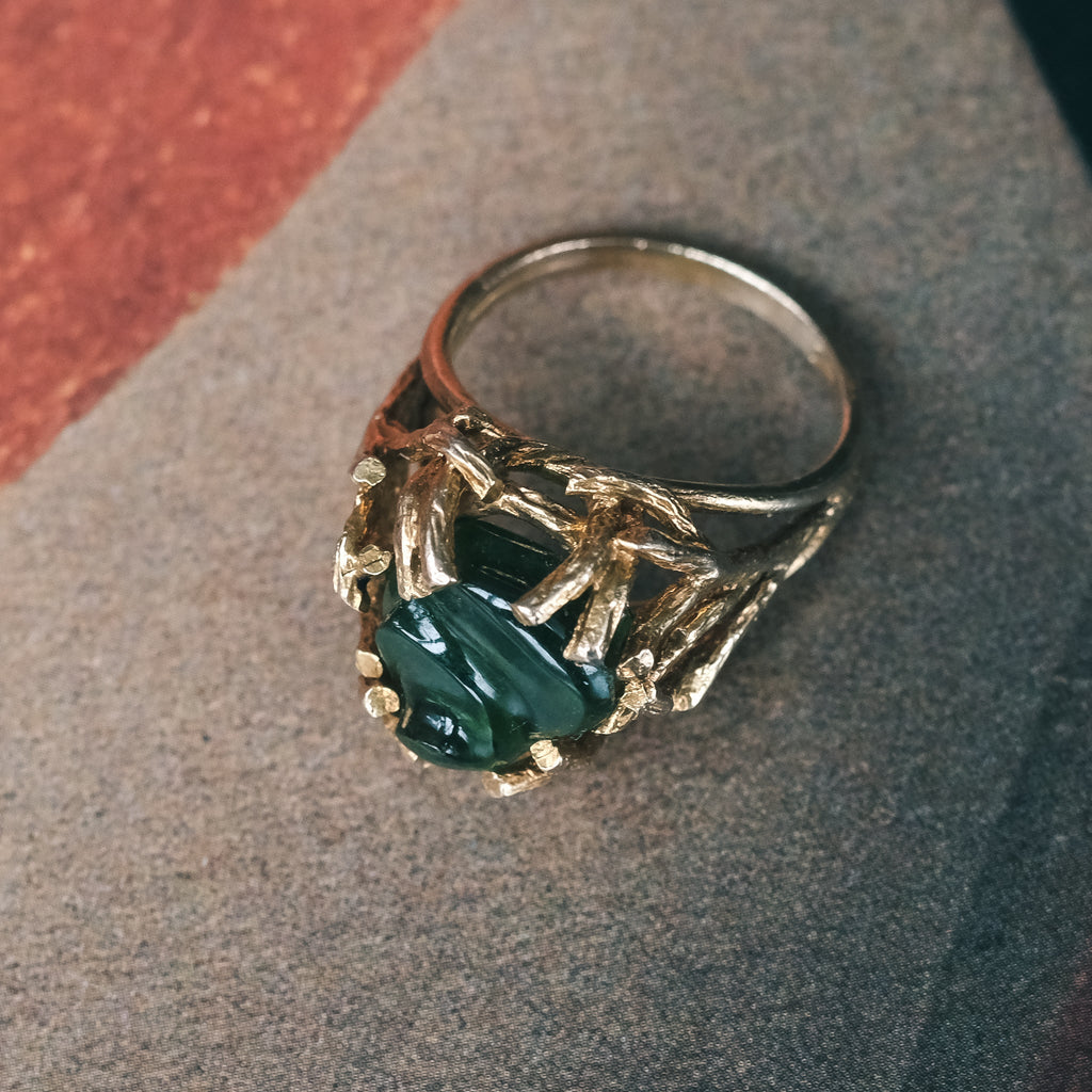 1960s Tourmaline Nest Ring - Lost Owl Jewelry