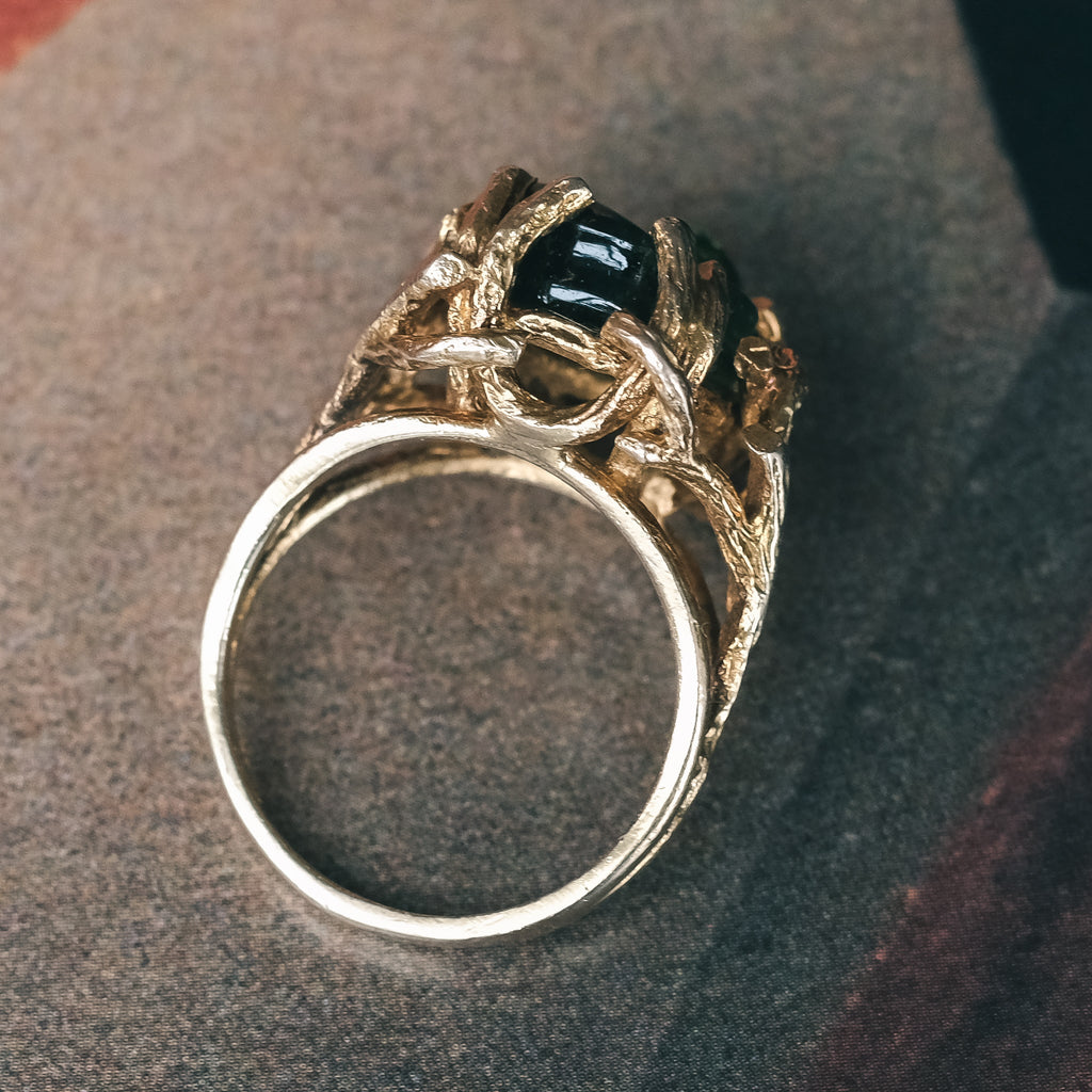 1960s Tourmaline Nest Ring - Lost Owl Jewelry