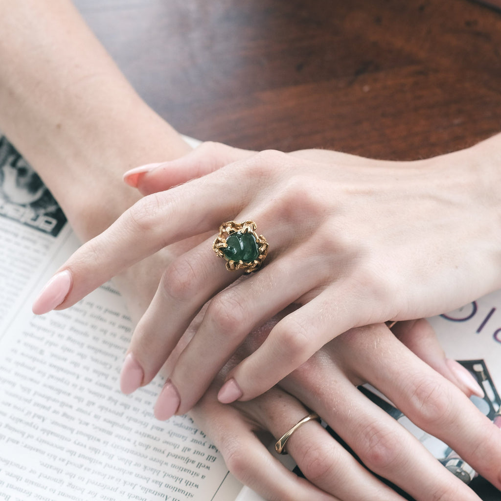1960s Tourmaline Nest Ring - Lost Owl Jewelry