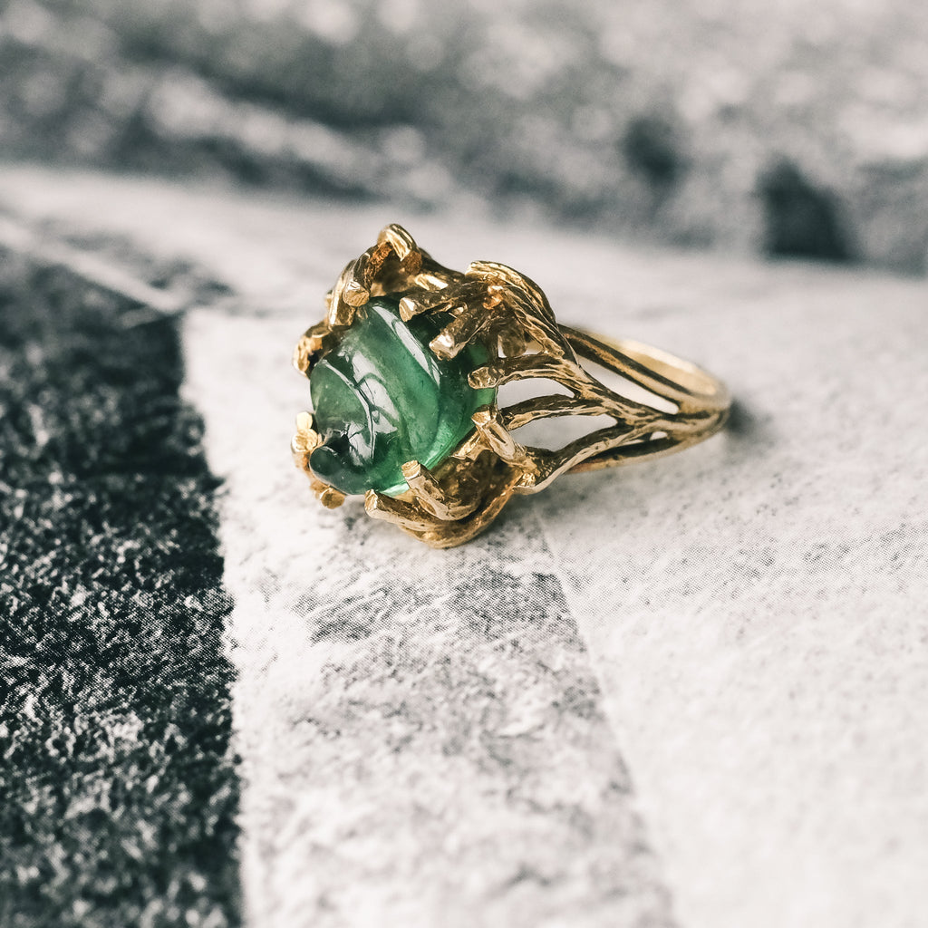 1960s Tourmaline Nest Ring - Lost Owl Jewelry