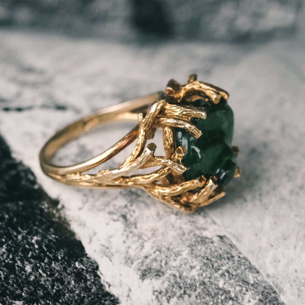 1960s Tourmaline Nest Ring - Lost Owl Jewelry