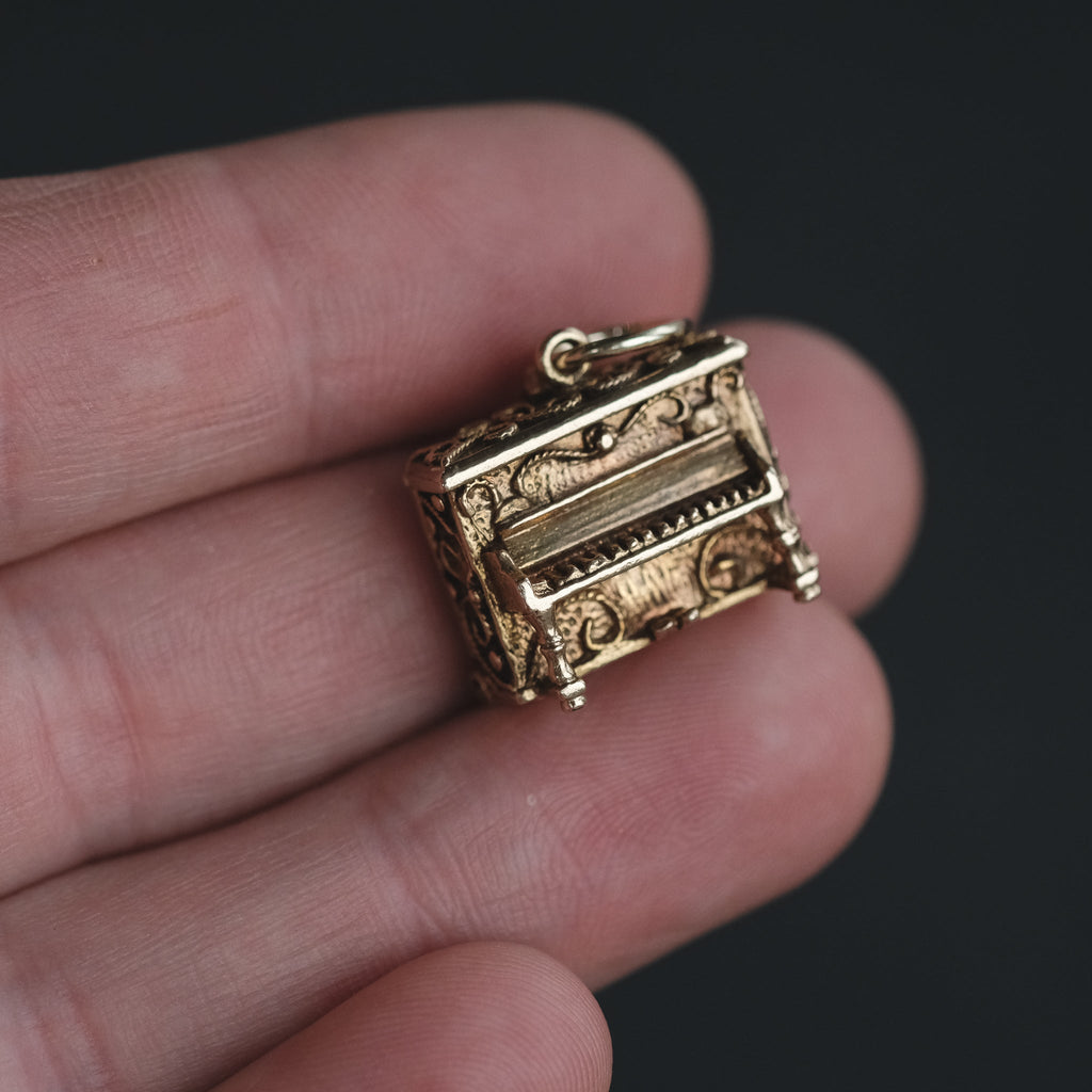 1966 Gold Piano Charm - Lost Owl Jewelry