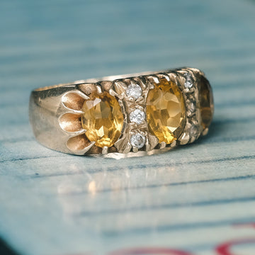 1969 Citrine Belcher Ring - Lost Owl Jewelry