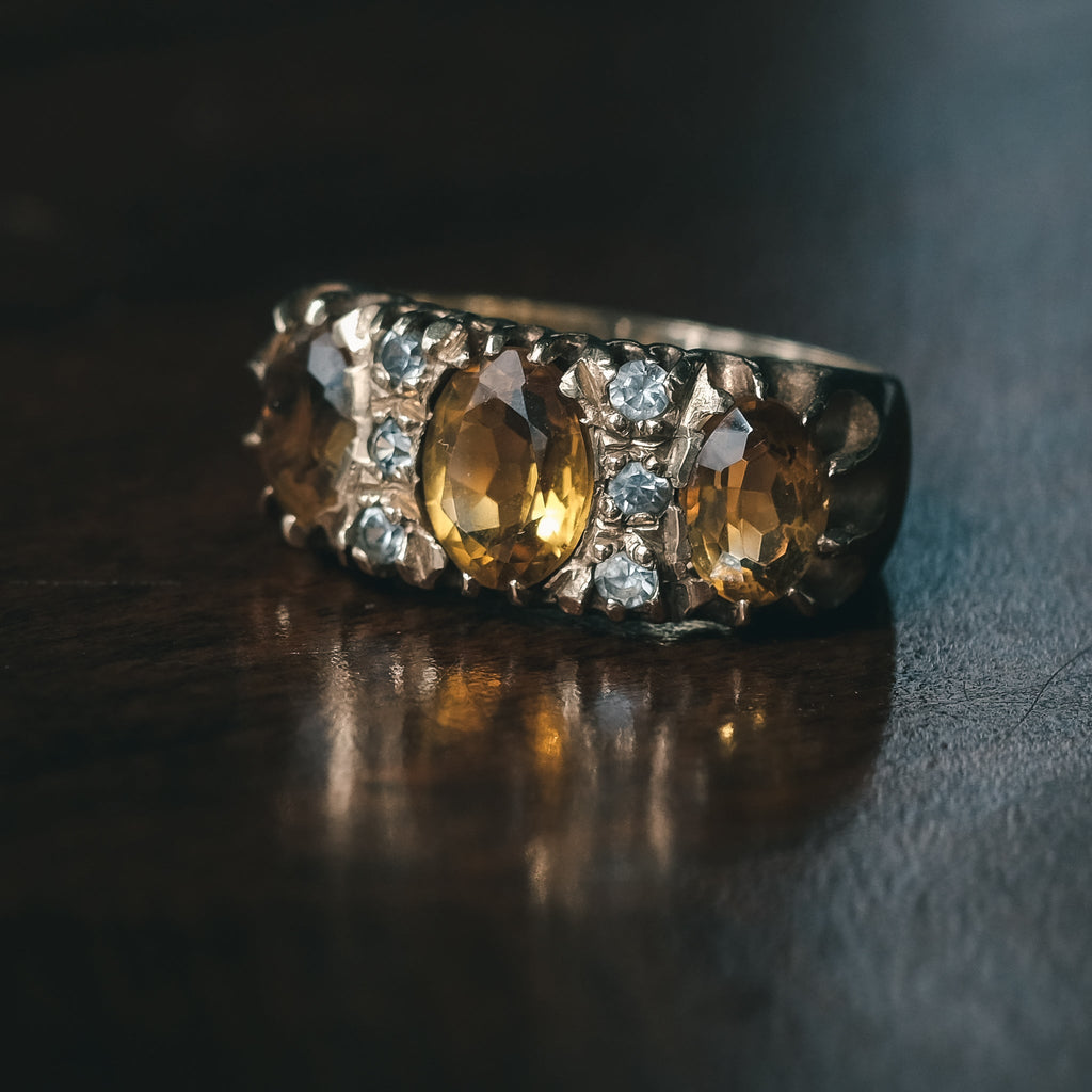 1969 Citrine Belcher Ring - Lost Owl Jewelry