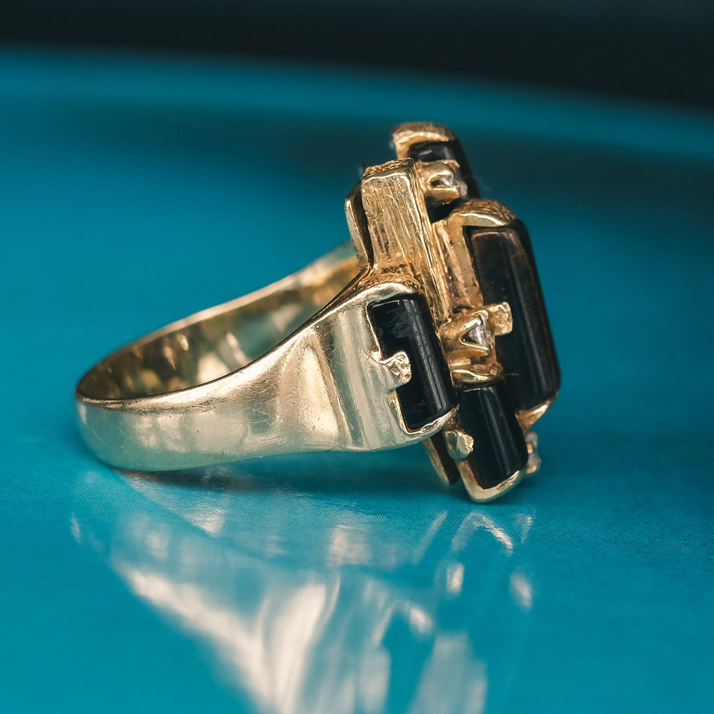 1970s Brutalist Tiger's Eye Ring - Lost Owl Jewelry