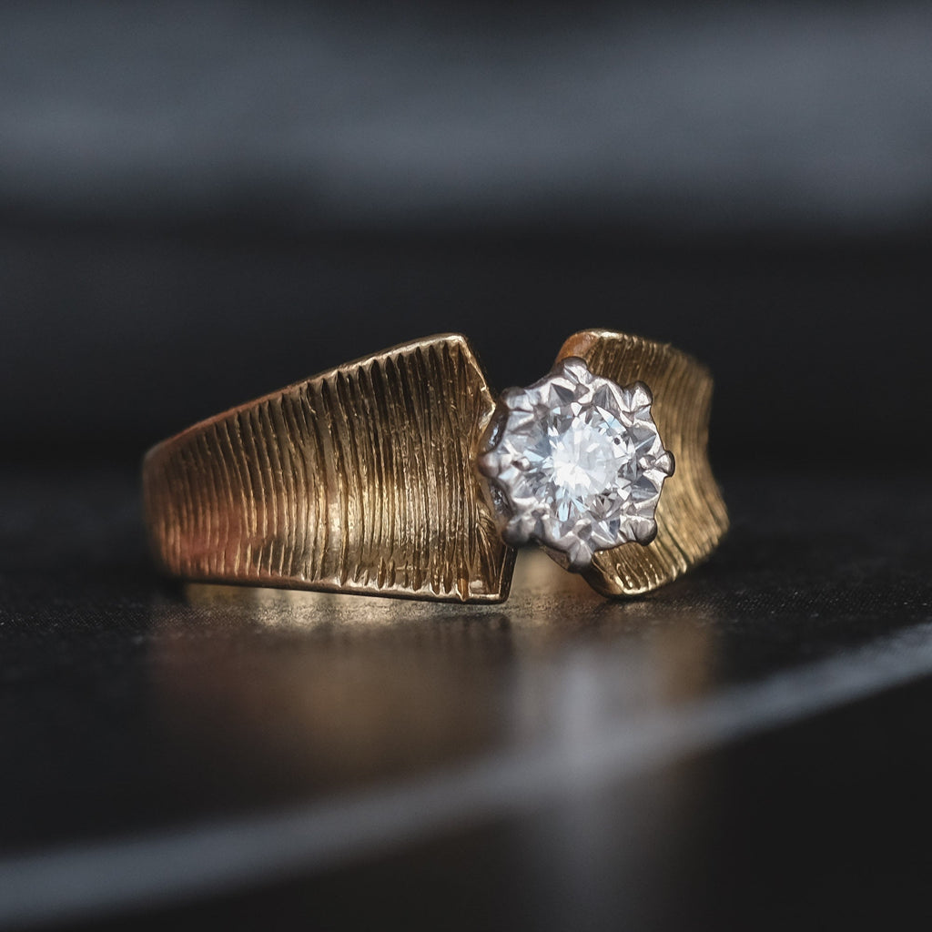 1970s Diamond Solitaire Ring - Lost Owl Jewelry