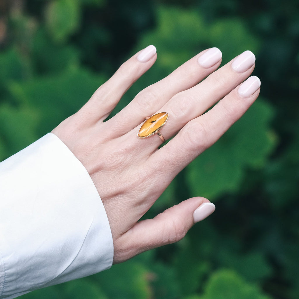 1970s "Fly in Amber" Ring - Lost Owl Jewelry