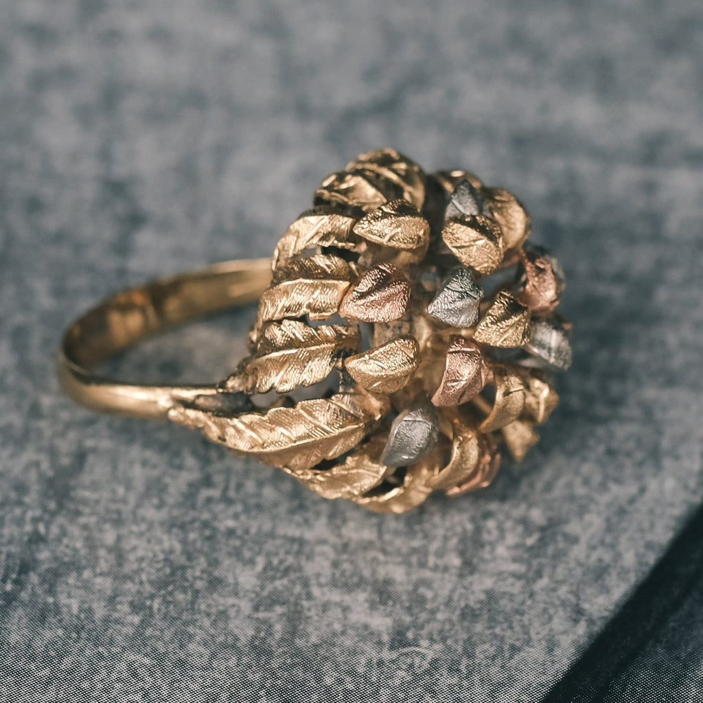 1970s Italian Leafy Bombé Ring - Lost Owl Jewelry