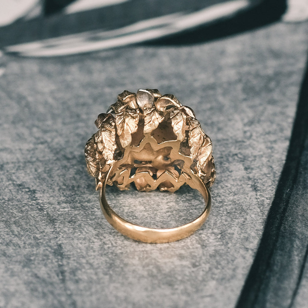 1970s Italian Leafy Bombé Ring - Lost Owl Jewelry
