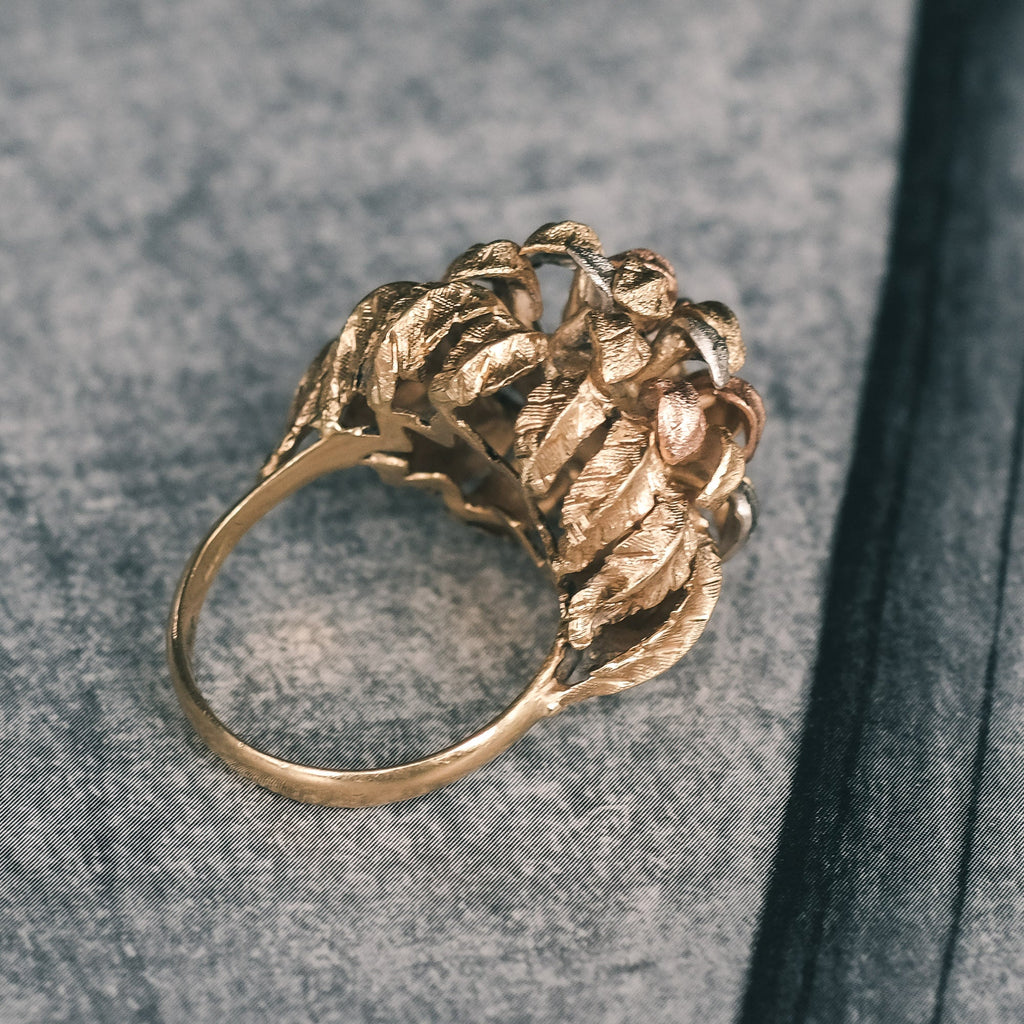 1970s Italian Leafy Bombé Ring - Lost Owl Jewelry