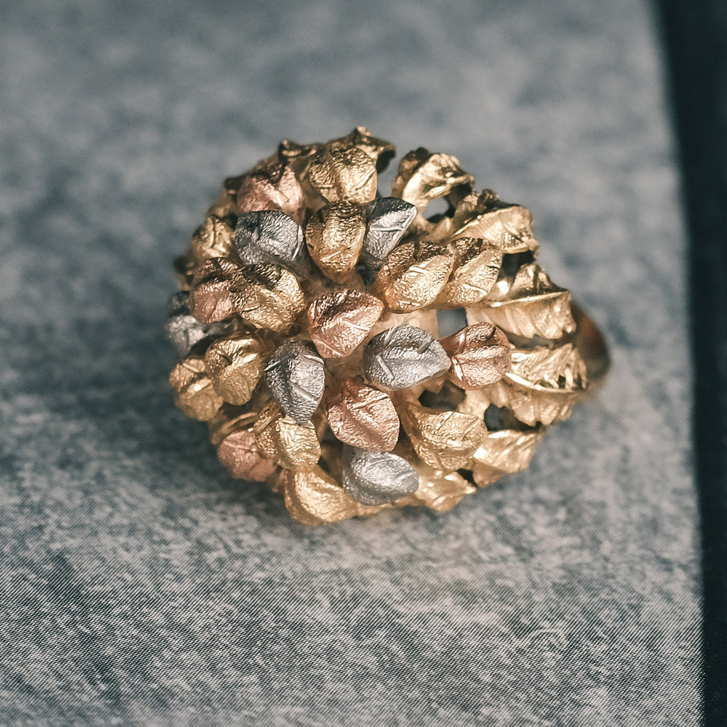 1970s Italian Leafy Bombé Ring - Lost Owl Jewelry