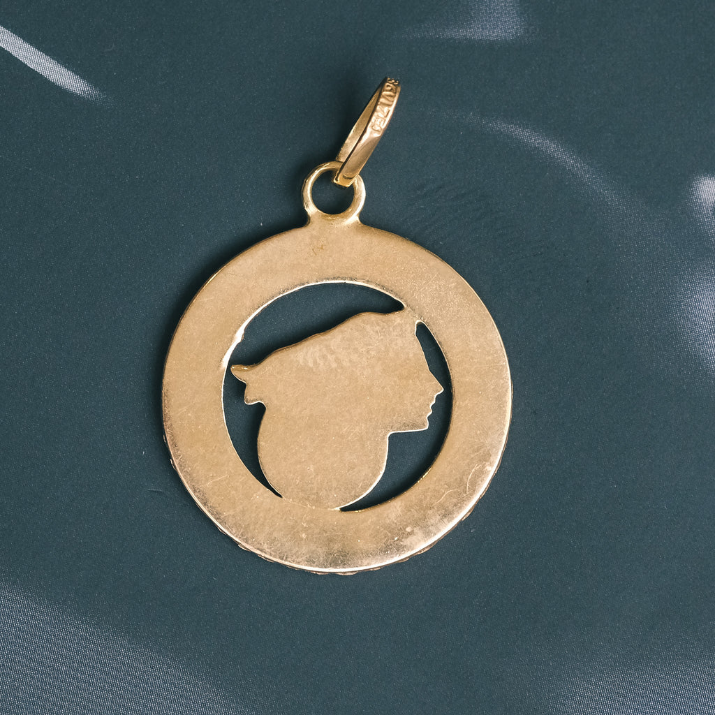 1970s Lady Justice Pendant - Lost Owl Jewelry