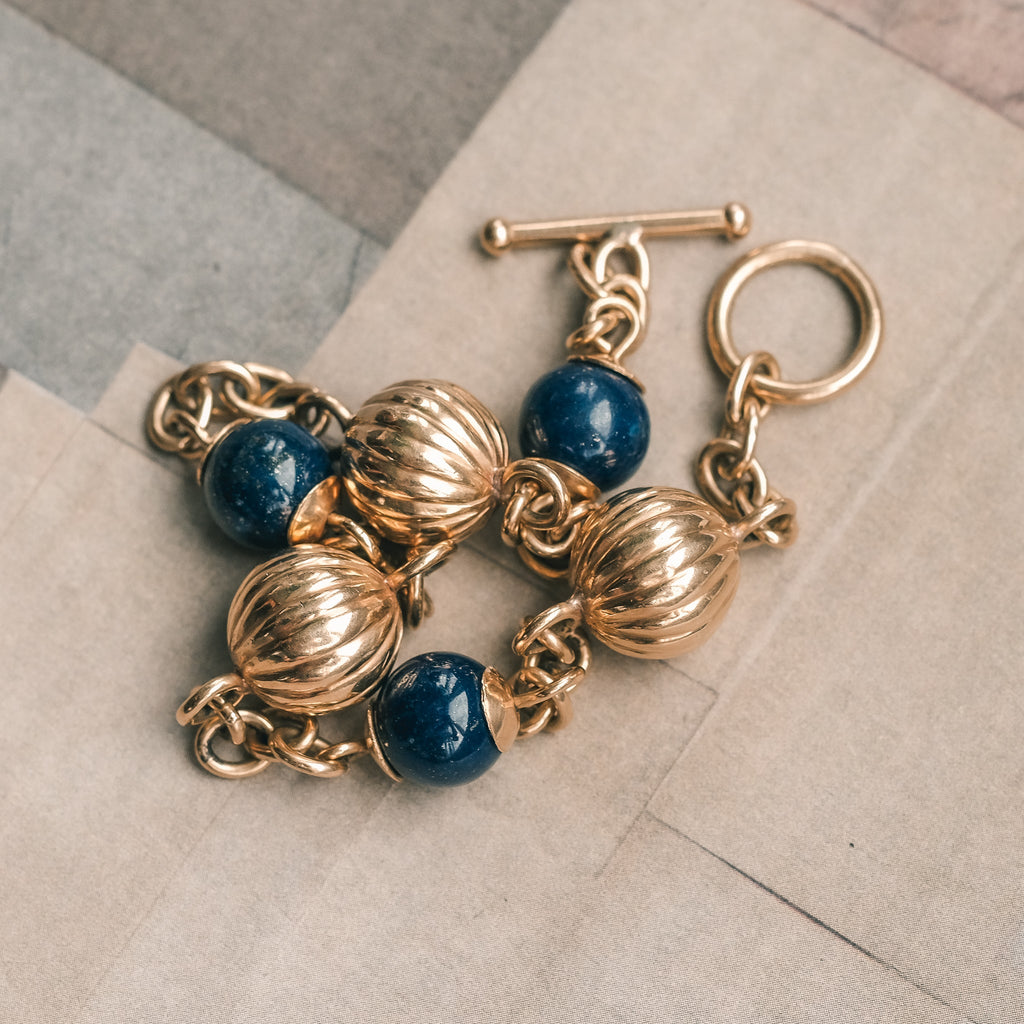 1970s Lapis Bracelet - Lost Owl Jewelry