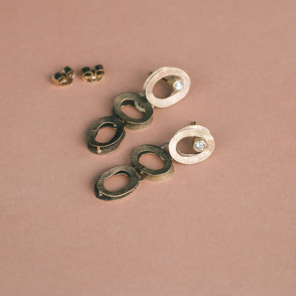 1970s Modernist Earrings - Lost Owl Jewelry