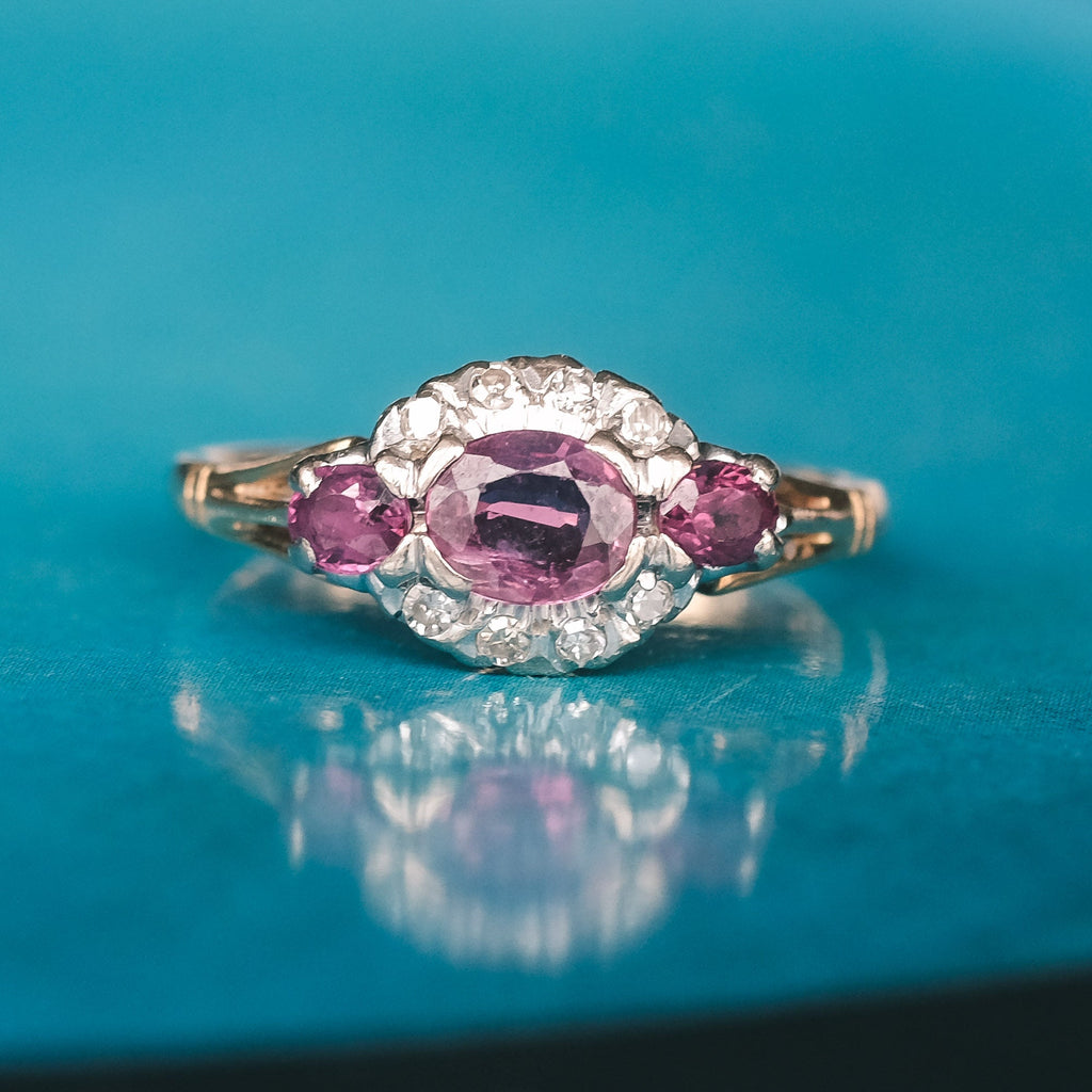 1970s Ruby Trilogy Ring - Lost Owl Jewelry