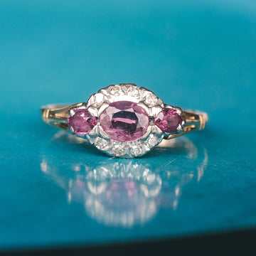 1970s Ruby Trilogy Ring - Lost Owl Jewelry