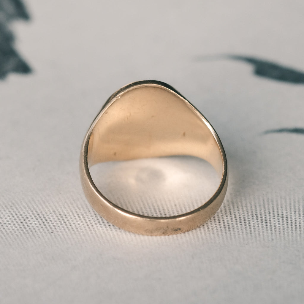 1970s Tree Bark Signet Ring - Lost Owl Jewelry