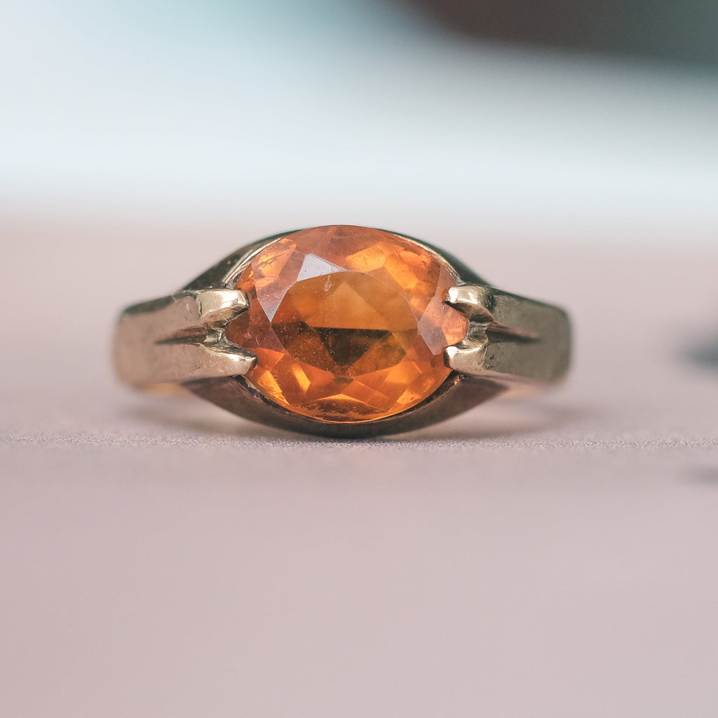 1972 Modernist Citrine Ring - Lost Owl Jewelry